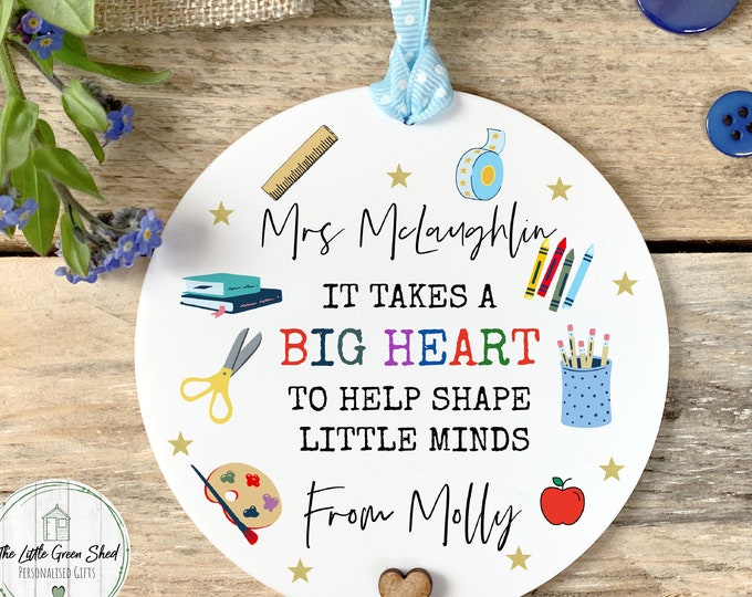 Personalised Nursery Gift , Teacher Thank You gift, Keepsake Hanging Plaque