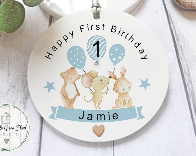 Personalised 1st Birthday Gift, 1st Birthday keepsake, Happy Birthday Plaque, Baby Boy Gift, First Birthday Present, Gifts For Baby