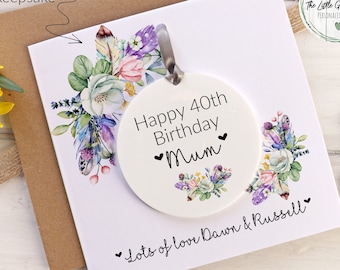 Personalised Birthday Card for Mum: Floral Keepsake Gift