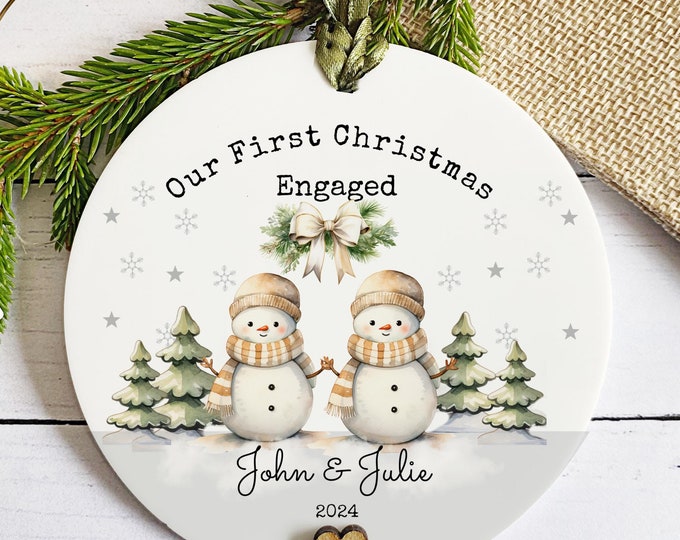 1st Christmas Engaged Christmas Bauble, 1st Christmas Ornament, Couples Gift, Hanging Decoration Gift, Acrylic Keepsake, Engagement Gift