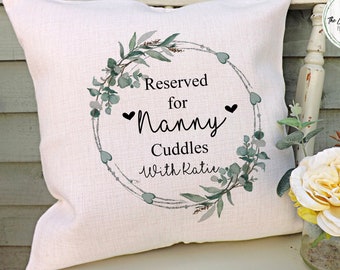 Personalised Nanny Cushion, Mothers Day Gift, Nanny Birthday Gift, New Nanny Cushion, Nanny Christmas Gift, Gift From Grandchildren,