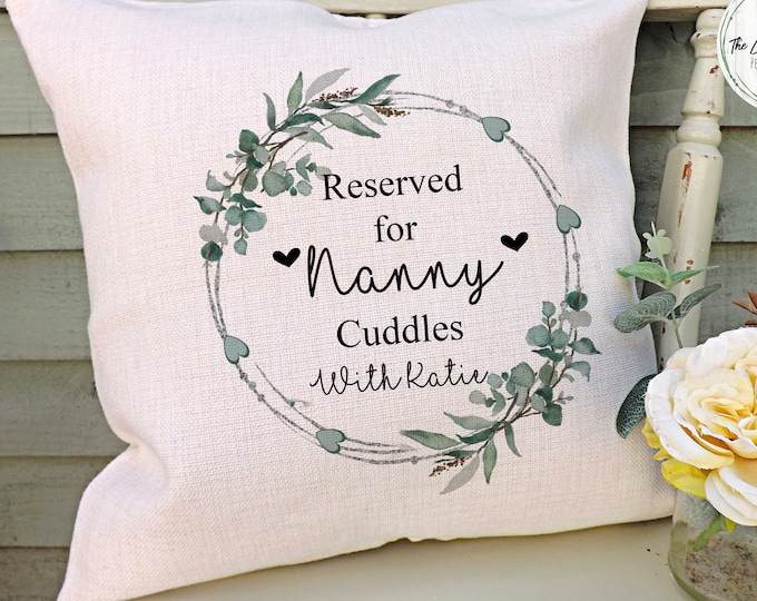 Personalised Nanny Cuddles With Cushion, Christmas Grandchild Nan Gift, Grandma Gifts, Mothers Day Gifts, Mum Gifts, Pillow,