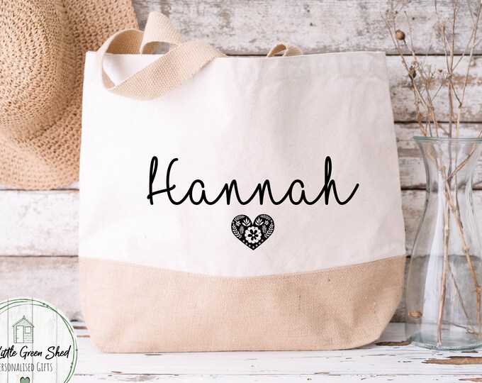 Personalised Tote bag, Canvas Tote bag, Bridesmaid Bag, Friend Gift, Friend Jute Tote Bag, Personalised Birthday Bag