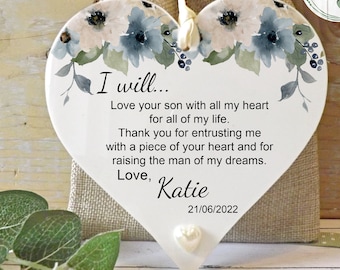 Mother of Groom Gift, Mother of the Bride Gift. Thank you Wedding gift, Wedding Favour, Gift from couple, Wedding Keepsake  12x12cm