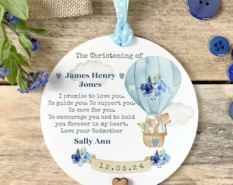 Boys Christening Gift, Personalised Boys Christening Acrylic Keepsake, Baptism Gift, Christening Day Gift For Godson, Son, Grandson
