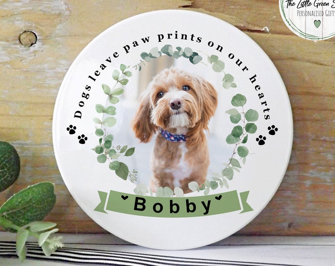 Personalised Dog Bereavement Photo Coaster, Keepsake, Dog Loss Gift, Dog Memorial Coaster, Ceramic Keepsake