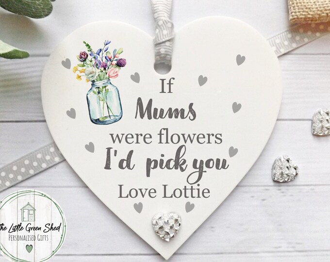 Mum Gift, Mother's Day Gift, Mum of the Bride Gift,Any Relation Keepsake, Hanging Heart, Nan, Gran Ornament