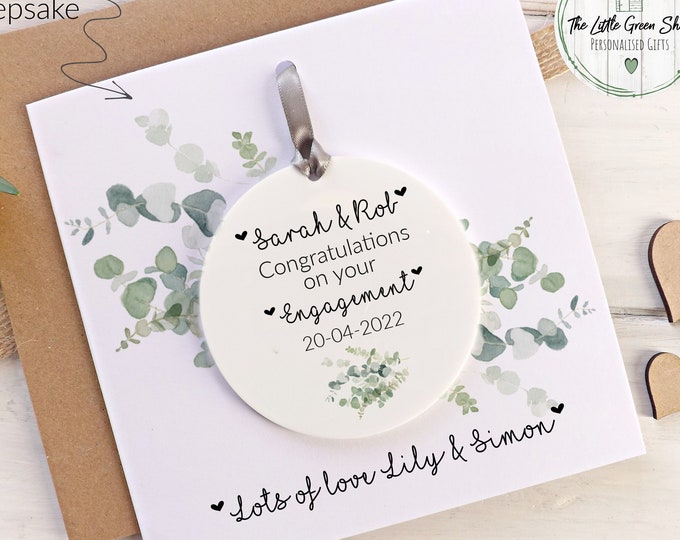 Personalised Engagement Card - Engagement Gift - Couples Gift - Personalised Engagement Keepsake - Acrylic Keepsake