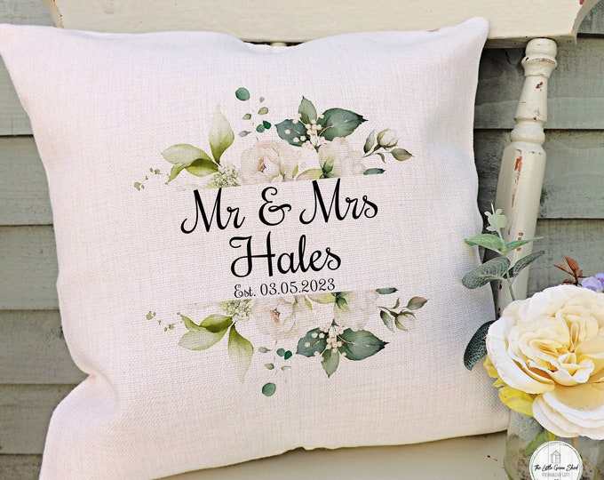 Mr and Mrs Gift, Wedding Cushion, Anniversary gift, Gift for a couple