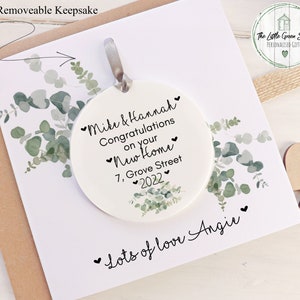 New Home Card, Housewarming Acrylic Keepsake, 1st Home Gift, Personalised Card Ornament