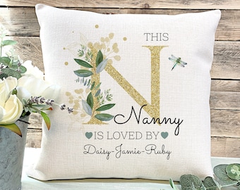 Personalised Nanny Cushion, New Nanny Gift, Mother's Day Gift, Nanny Birthday Gift, Gift From Grandchildren, Best Nanny Gift
