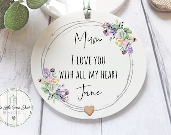 Personalised Mum, Nanny, Nanna, Grandma, Gift, Keepsake, Hanging Decoration, Ornament, Mother's Day, Birthday Present
