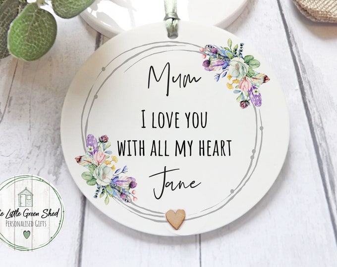 Personalised Mum, Nanny, Nanna, Grandma, Gift, Keepsake, Hanging Decoration, Ornament, Mother's Day, Birthday Present