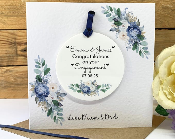 Personalised Engagement Card - Engagement Gift - Couples Gift - Personalised Engagement Keepsake - Acrylic Keepsake