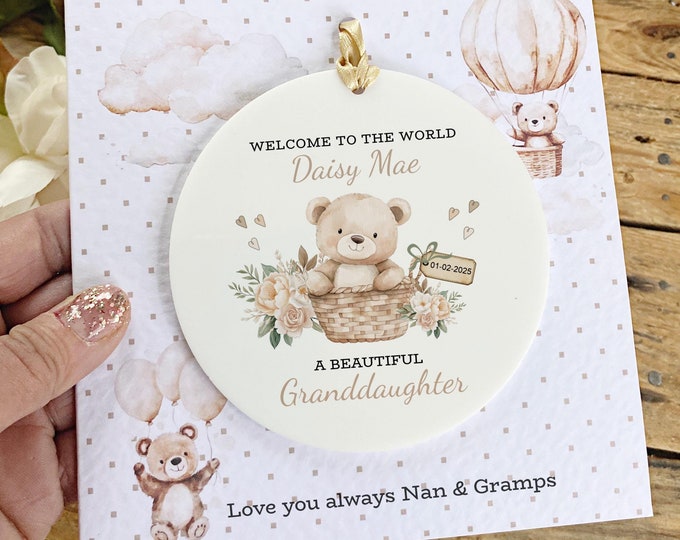 Personalised New Baby Keepsake Card, Welcome To The World Card