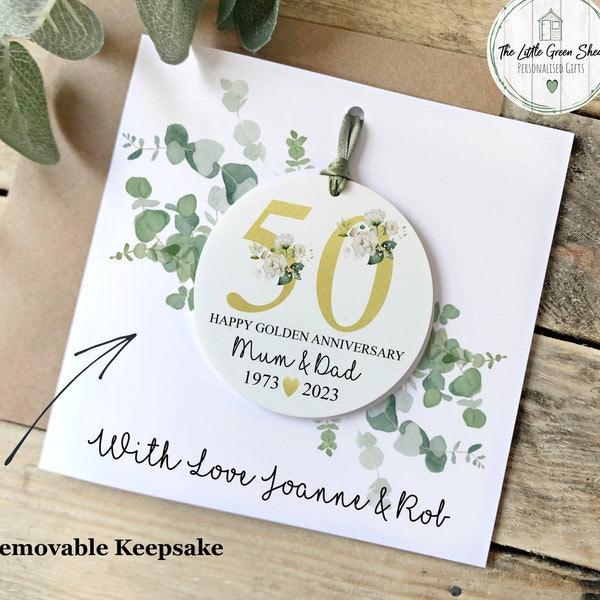 Golden Wedding Anniversary Card, 50th Anniversary gift, Gift for  couples, Anniversary card