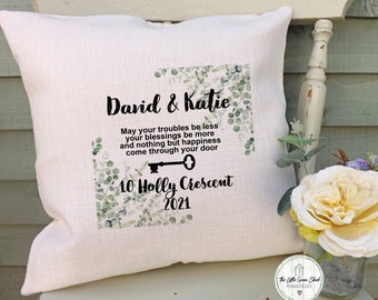 Personalised New Home Pillow: Housewarming Keepsake Cushion