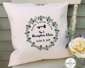 Personalised New Home Gift, Personalised Cushion, Housewarming Gift, 1st Home Gift, Housewarming Gift.