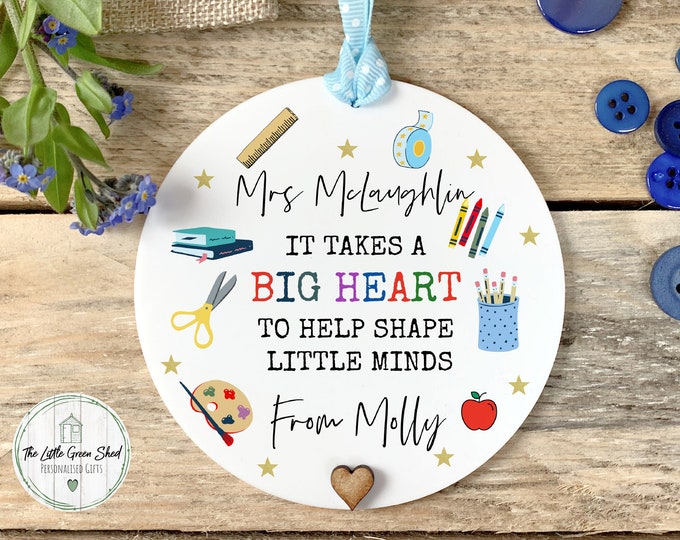 Personalised Teacher gift, Teacher Thank You Gift, Nursery Gift, End Of Term Gift, Personalised Hanging Keepsake