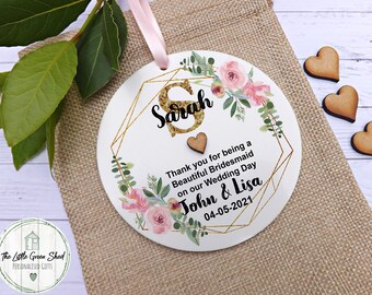 Bridesmaid Gift, Personalised Keepsake, Flower Girl, Maid Of Honour, Hanging Decoration, Wedding Gift
