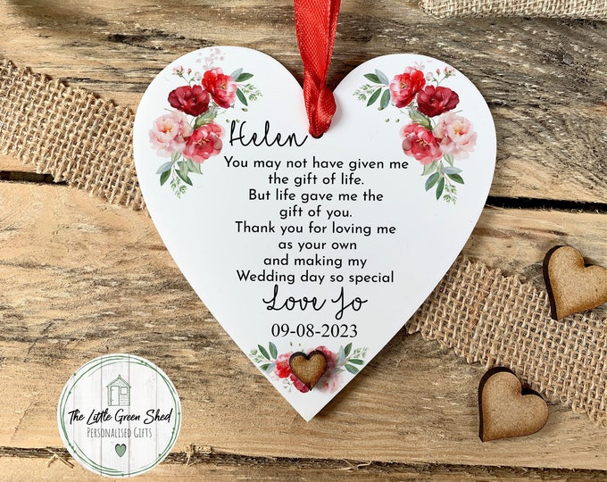 Personalised Step Mum Of The Bride Wedding Gift, Step Mum Keepsake, Thank You Gift
