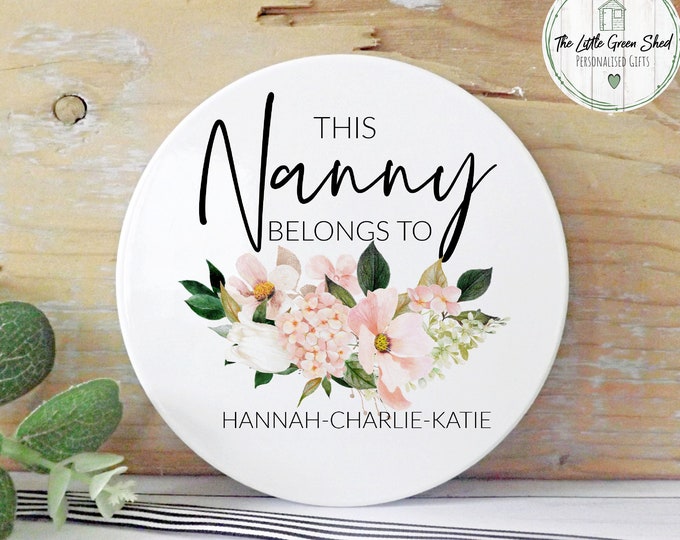 Nanny Ceramic Coaster, Nanny Keepsake, Grandchildren Gift, This Nanny Belongs To, Gift for Nanny