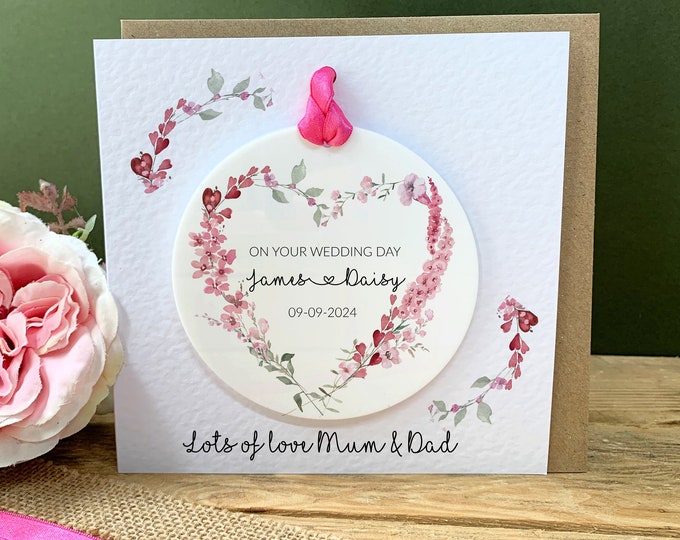 Personalised Wedding Card, Mr & Mrs Keepsake, Gift For Couples, Bride And Groom Gift, Keepsake card, Detachable Keepsake, Greetings Card