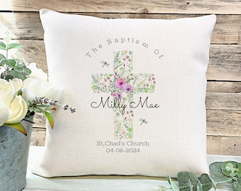 Personalised Christening Gift , Christening Cushion, Goddaughter, Godson Godchild Gift,Christening Day Gift, Baptised Gift, Godparents Gift