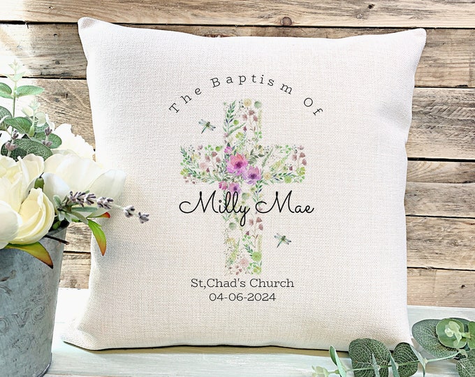 Personalised Christening Gift , Christening Cushion, Goddaughter, Godson Godchild Gift,Christening Day Gift, Baptised Gift, Godparents Gift