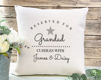 Grandad Gift, Grandad Cushion, Cuddles with Grandad Cushion, Gift for Him, Dad Gift