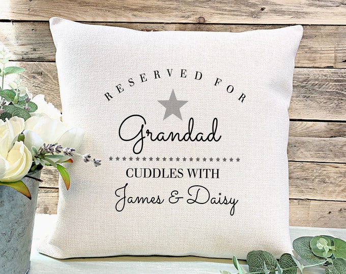 Grandad Gift, Grandad Cushion, Cuddles with Grandad Cushion, Gift for Him, Dad Gift