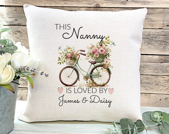Personalised Nanny Cushion, Mothers Day Gift, Nanny Birthday Gift, New Nanny Cushion, Nanny Christmas Gift, Gift From Grandchildren,