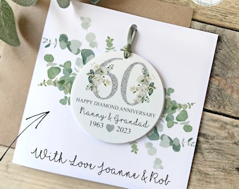 Diamond Wedding Anniversary Card, 60th Anniversary gift, Gift for couples, Anniversary card