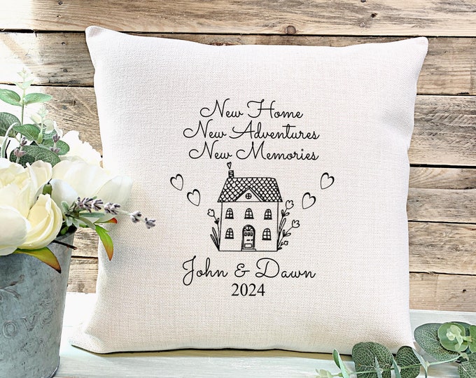 Personalised New Home Gift, Perfect New Home Decor, Housewarming Gift, Personalised Cushion, Moving House Gift, Gift For Friends,