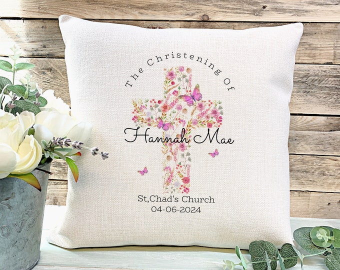Personalised Christening Gift , Christening Cushion, Goddaughter, Godson Godchild Gift,Christening Day Gift, Baptised Gift, Godparents Gift