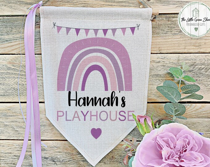 Playhouse Sign, Kids Playhouse Sign, Den Sign, Playhouse Flag, Children's Room Decor, Birthday Gift, Flag