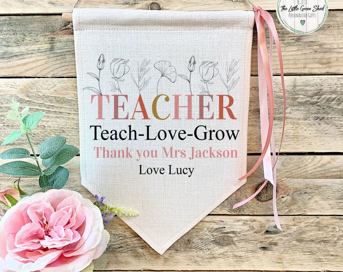 Teacher Flag, Personalised School Sign, Class Sign, Class Flag, Pre-school Gift, Nursery gift