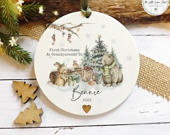 Personalised Grandparent's 1st Christmas Ornament,Grandparents First Christmas Decoration, Grandparents Christmas Gift, With Giftbag