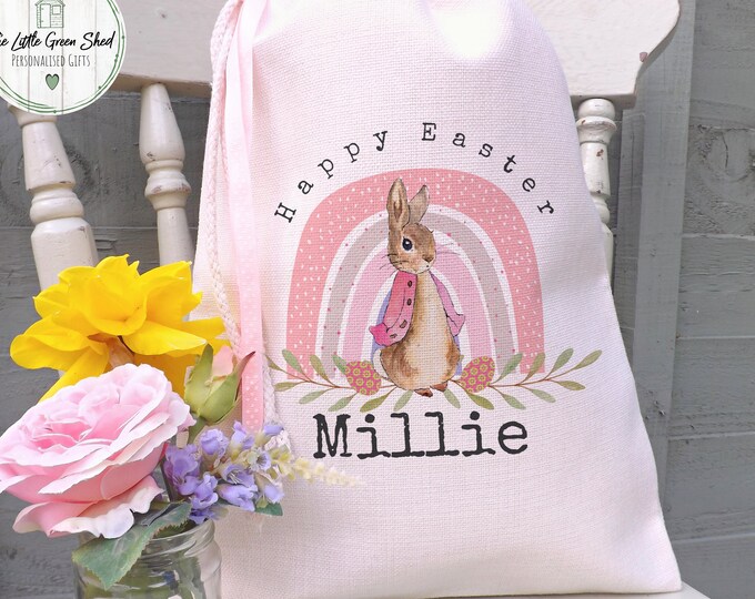 Personalised Easter Bag, Easter Gifts, Easter Sack, Gifts For Easter, Easter Decoration, Easter Egg Hunt  Bag, Easter Luxury Linen Bag