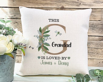 Grandad Gift, Grandad Cushion, This Grandad Is Loved By...Grandad Cushion, Gift for Him, Dad Gift