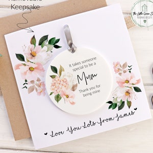 Mothers Day Card, Mum Keepsake Card,  Personalised Mum Gift, Any Relation gift, Acrylic Keepsake Card, Blush Flowers