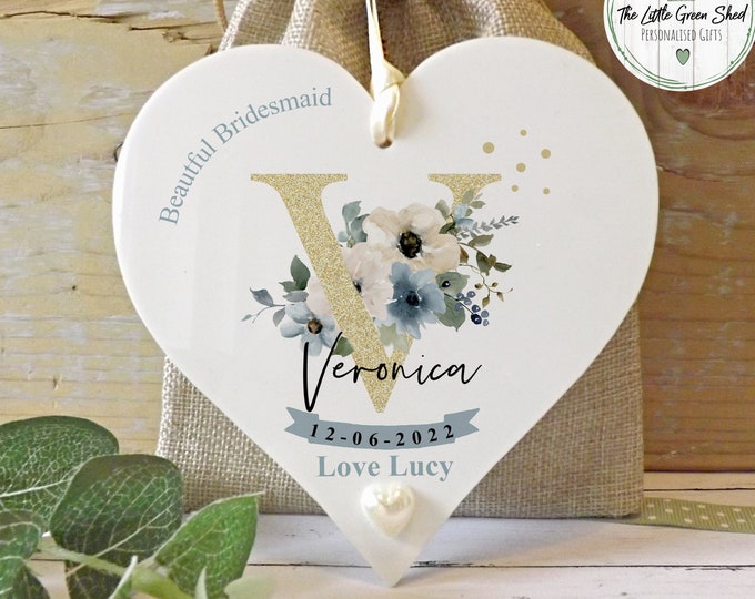 Bridesmaid gift, Personalised Bridesmaid Keepsake, Maid Of Honour Gift, Flower Girl Gift, 12X12CM
