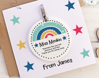 Personalised Teacher Thank You Card: Acrylic Keepsake, End of Term Gift