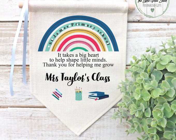 Teacher Flag, Personalised School Sign, Class Sign, Class Flag