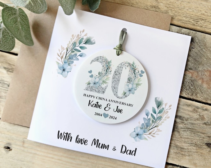 20th Anniversary Gift, China Wedding Anniversary, 20 Year Anniversary, 20 Years Married, Husband Wife Gift,