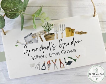 Personalised Gift For Grandad, Garden Sign, Grandad's Garden plaque,Fathers Day Gift, Garden Decor, Garden Art, Gift for Dad, Gift for Him