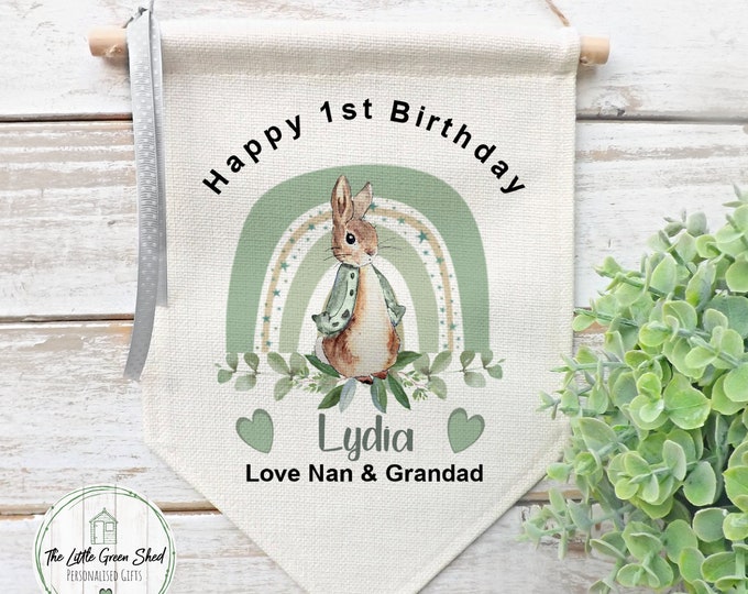 1st Birthday Flag/Sign Boy/Girl 1st Birthday Keepsake, Happy Birthday Gift, 2nd 3rd 4th Birthday Gift