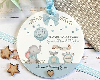 Personalised New Baby Keepsake Welcome To The World Baby Gift Baby Boy Gift New Parents Gift, Grandson Gift