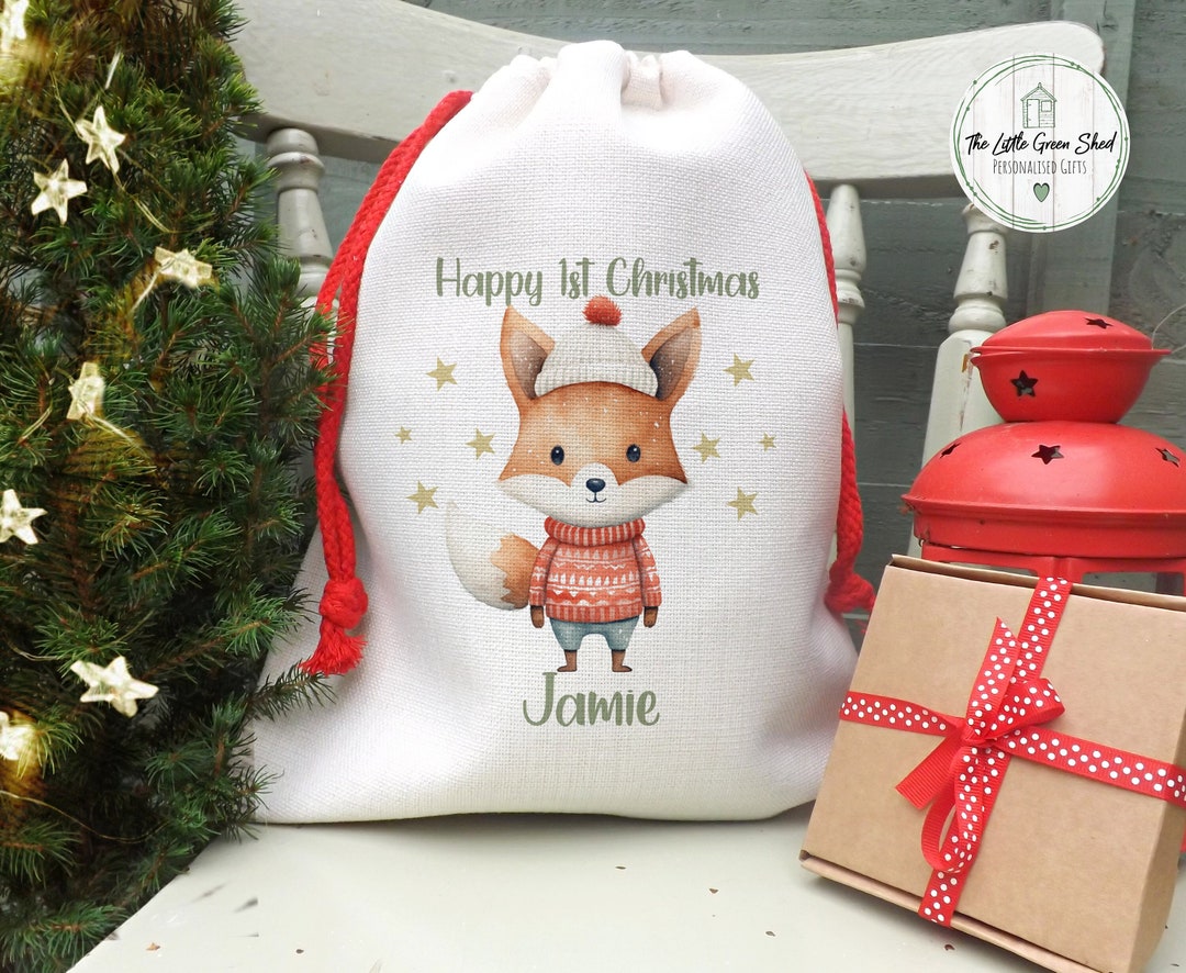 Personalised Christmas Sack, Boys 1st Christmas Sack, Christmas Eve Bag