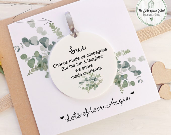 Colleagues Card, Leaving Card, Friend Card, Personalised Workmates Gift, Detachable Card